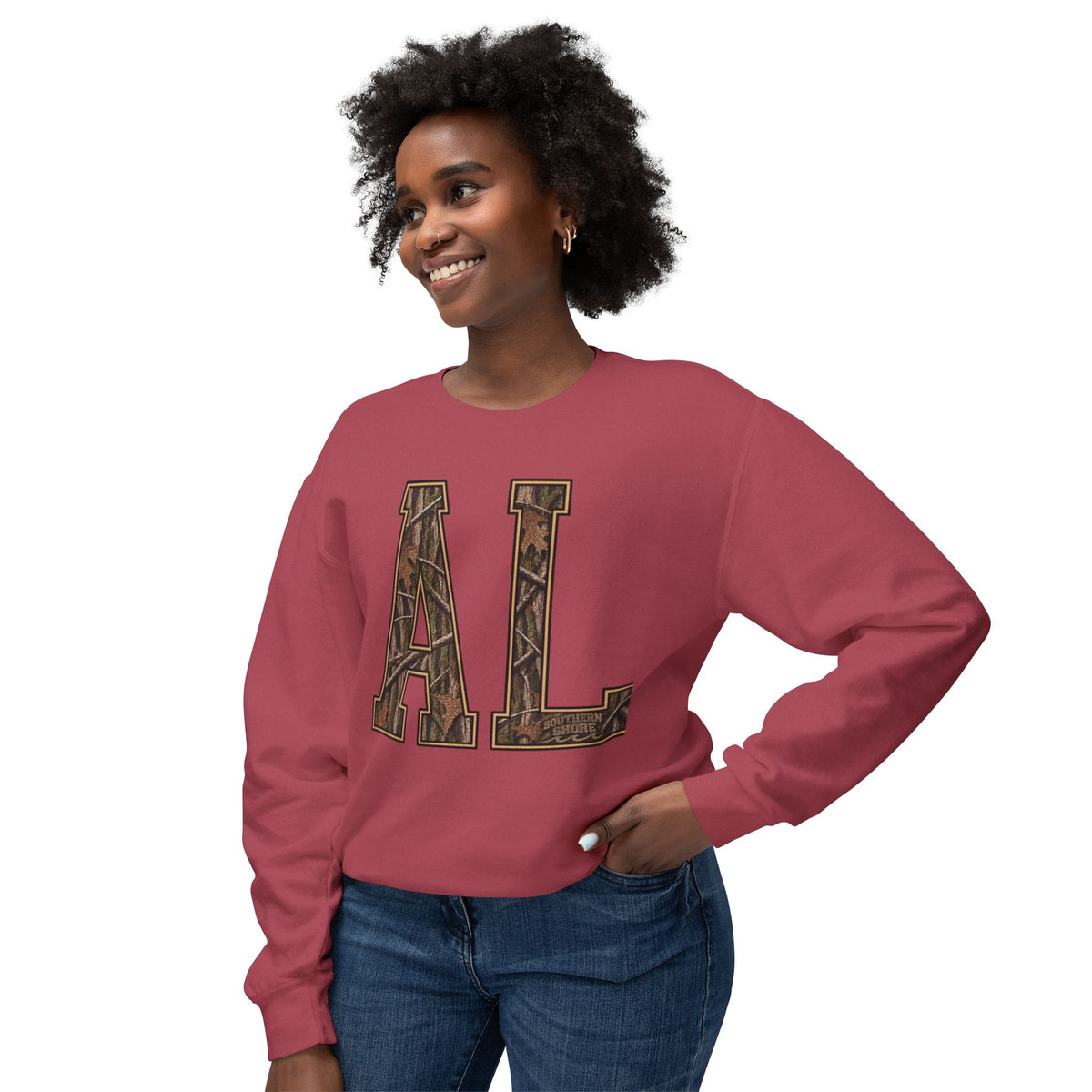 AL Camo Letter Crewneck Sweatshirt