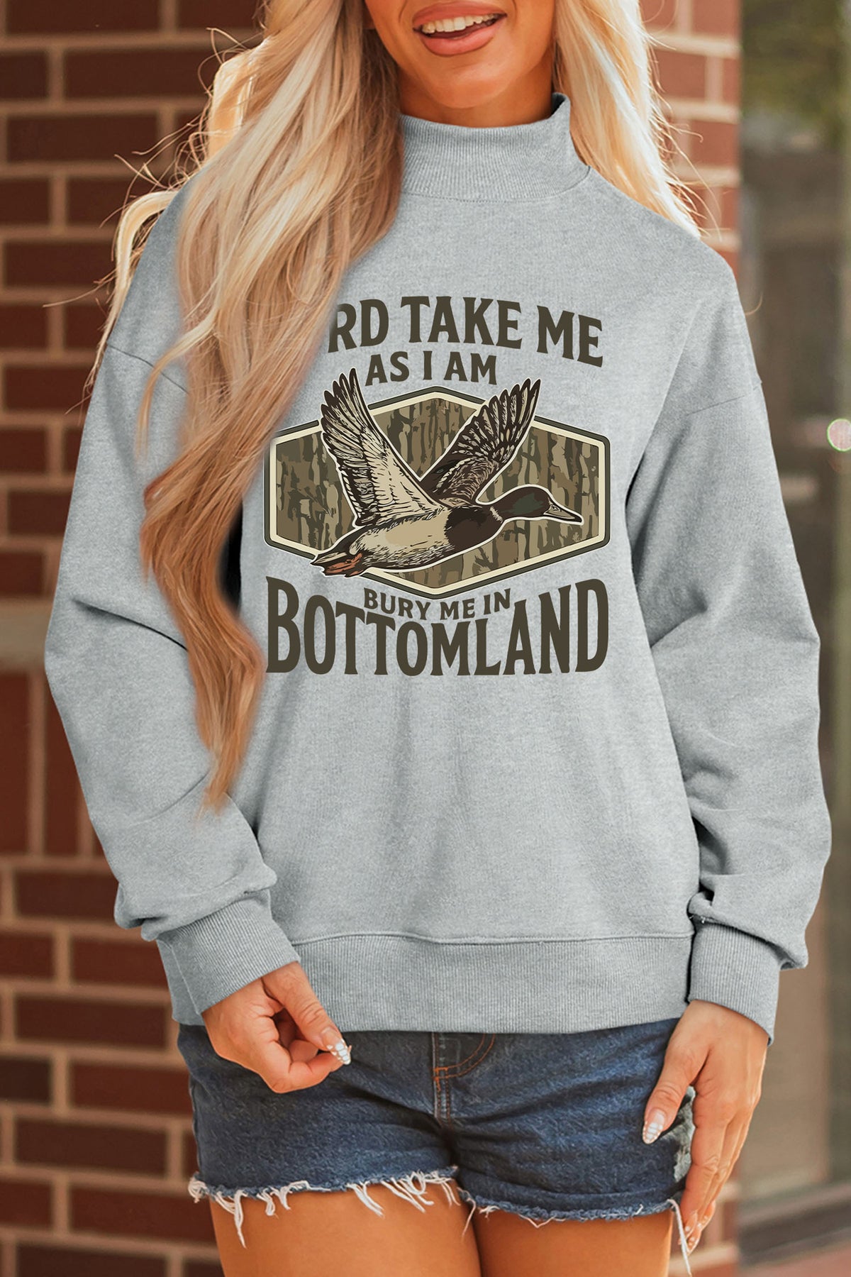 Southern Shore Bury Me in Bottomland Mock Neck Sweatshirt
