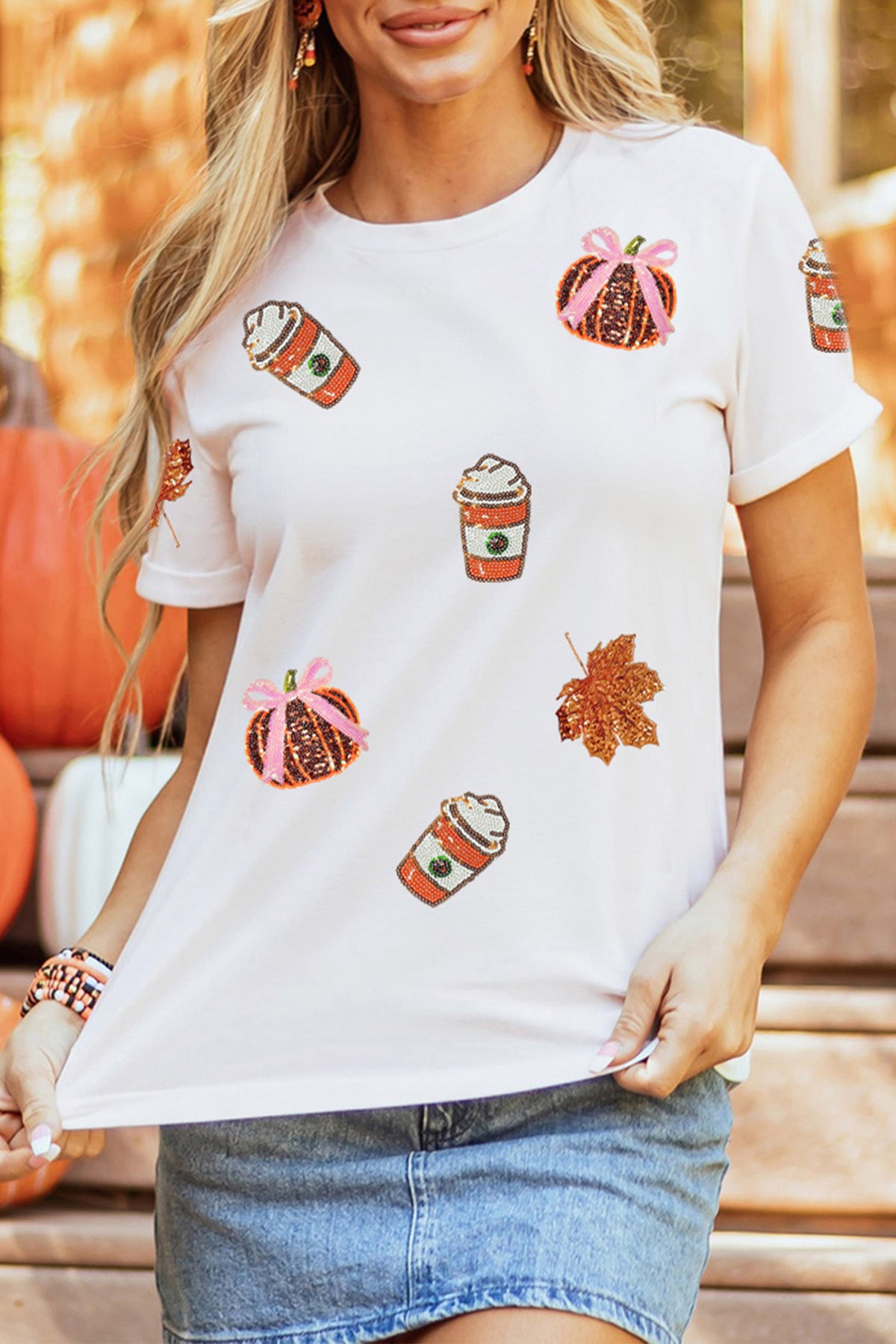Southern Shore Sequin Pumpkin Graphic Tee