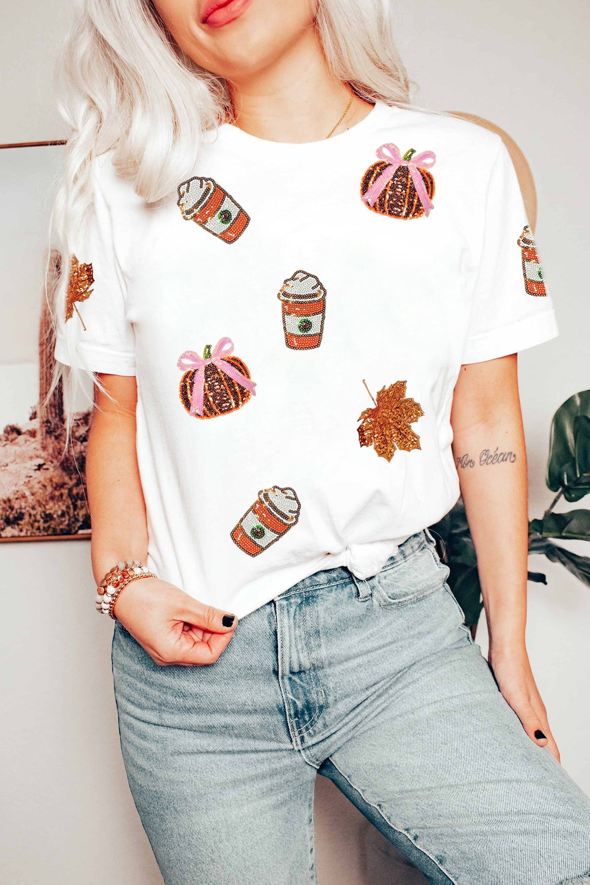 Southern Shore Sequin Pumpkin Graphic Tee