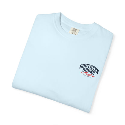 Dock-Blocking Tee — "No One Likes a Dock Blocker" Sunset Marina T-Shirt