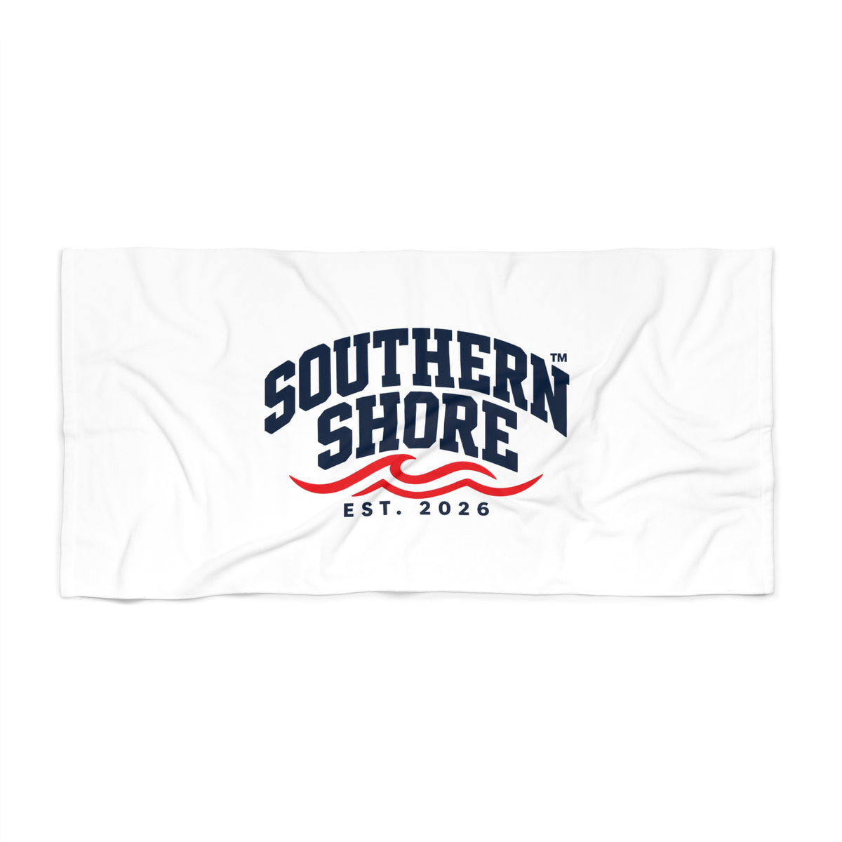 Southern Shore Beach Towel — Nautical Wave Logo, EST. 2026