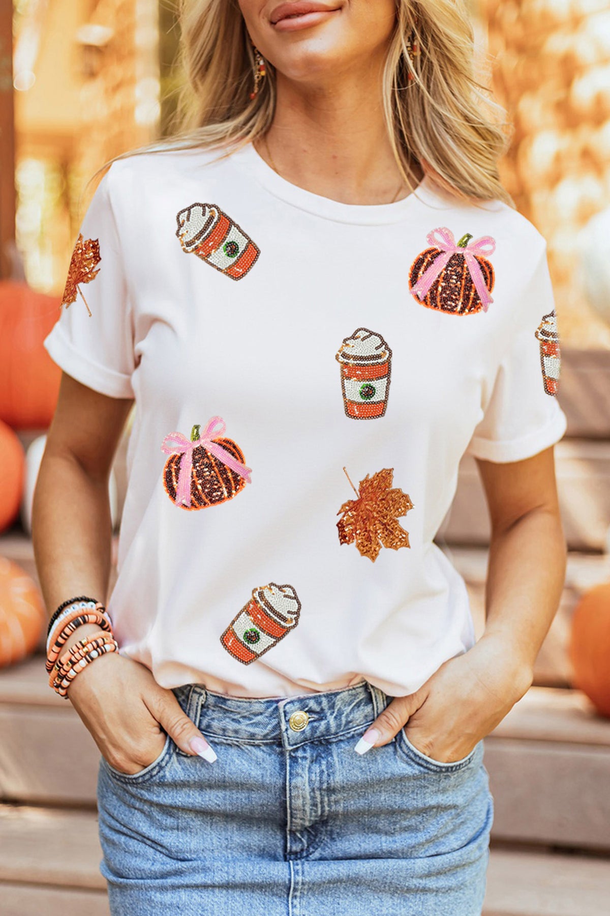 Southern Shore Sequin Pumpkin Graphic Tee