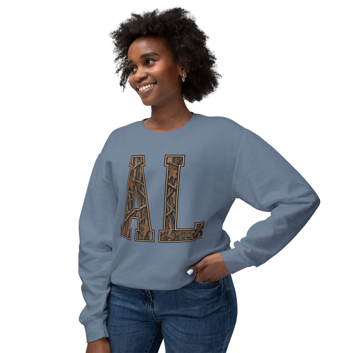 AL Camo Letter Crewneck Sweatshirt