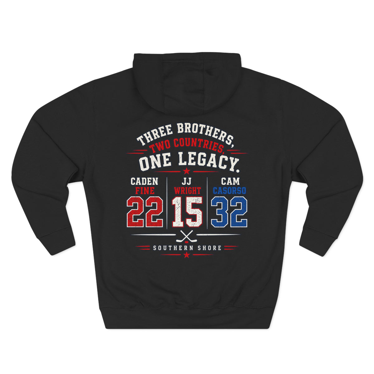 Three Brothers One Legacy Hoodie — Personalized Sports Number Back Graphic