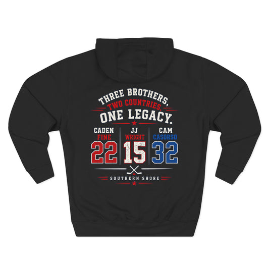 Three Brothers One Legacy Hoodie — Personalized Sports Number Back Graphic