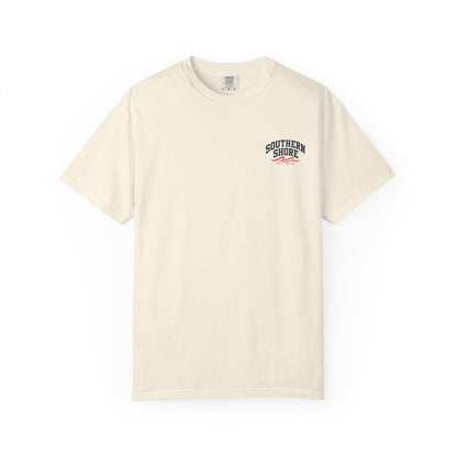 Dock-Blocking Tee — "No One Likes a Dock Blocker" Sunset Marina T-Shirt