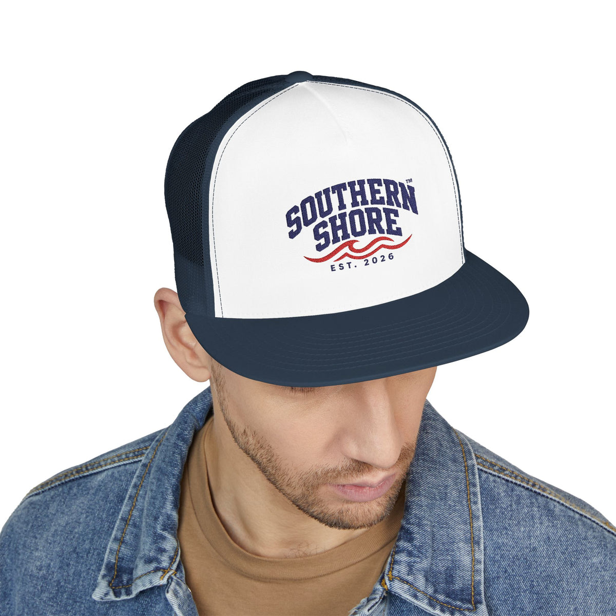 Southern Shore Trucker Hat – Est. 2026 Nautical Embroidered Cap