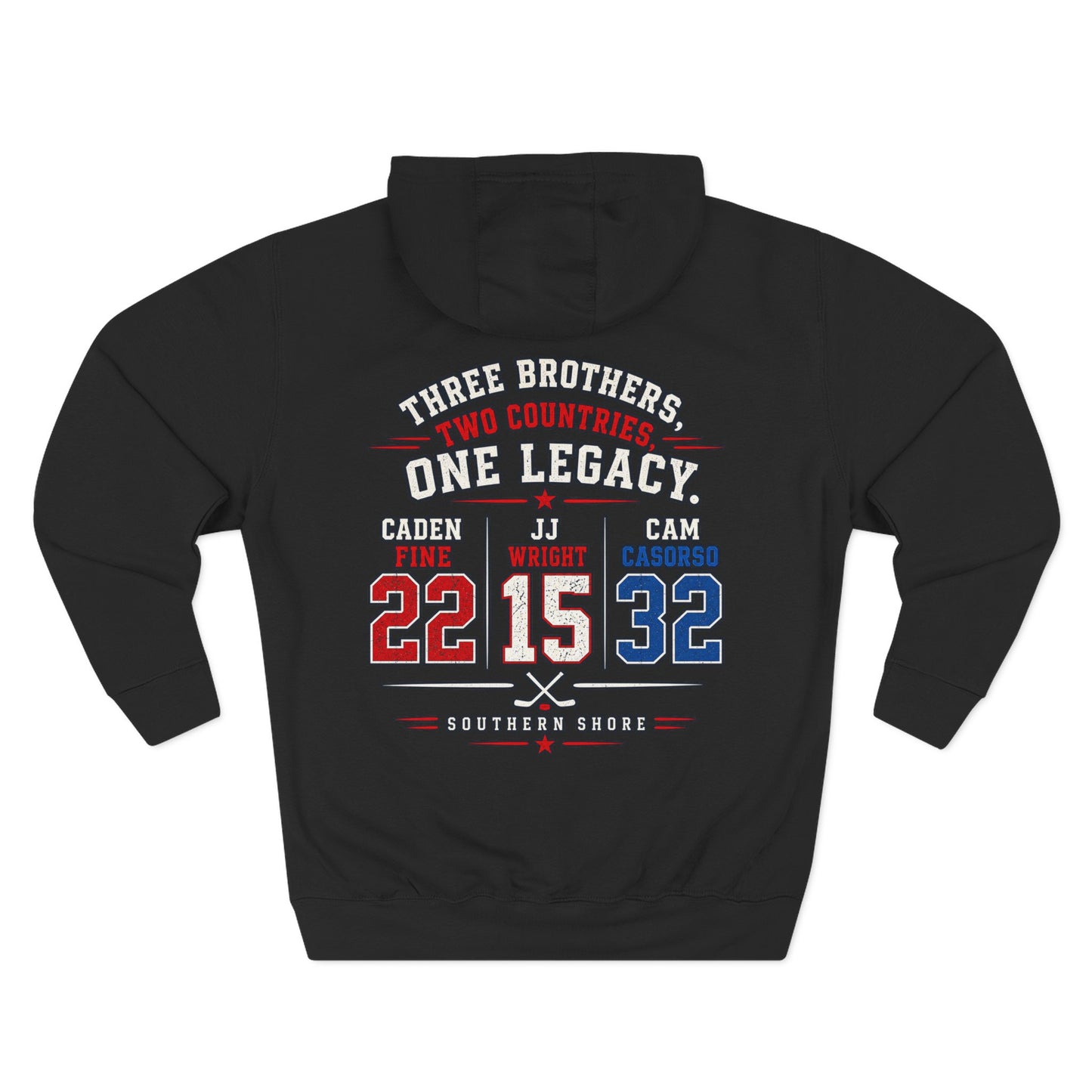 Three Brothers One Legacy Hoodie — Personalized Sports Number Back Graphic