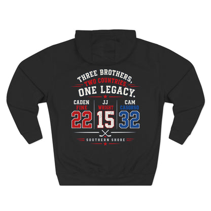 Three Brothers One Legacy Hoodie — Personalized Sports Number Back Graphic