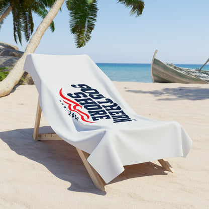 Southern Shore Beach Towel — Nautical Wave Logo, EST. 2026