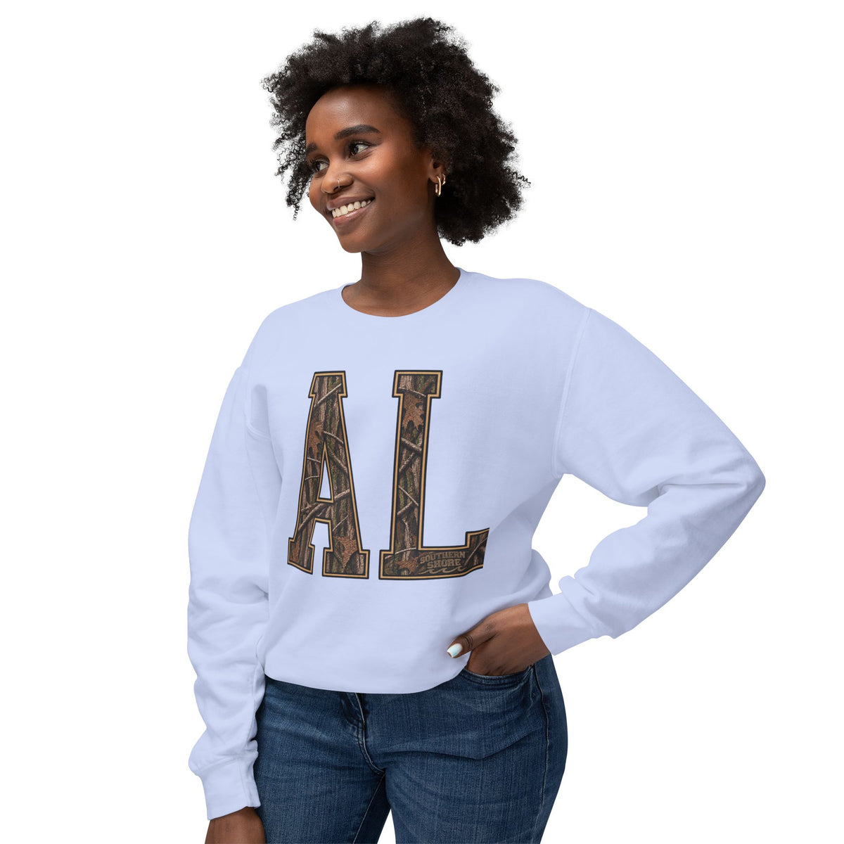 AL Camo Letter Crewneck Sweatshirt