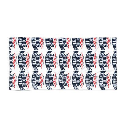 Southern Shore Logo Beach Towel — Nautical Red & Navy Sun/Pool Towel