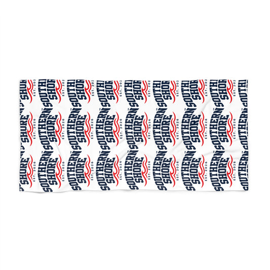 Southern Shore Logo Beach Towel — Nautical Red & Navy Sun/Pool Towel