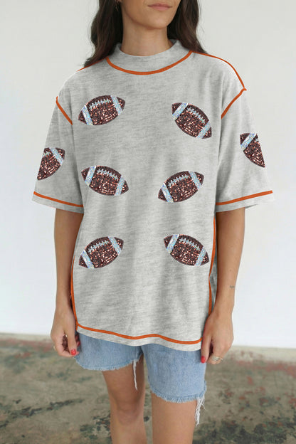 Southern Shore Game Day Sequin Football Tee