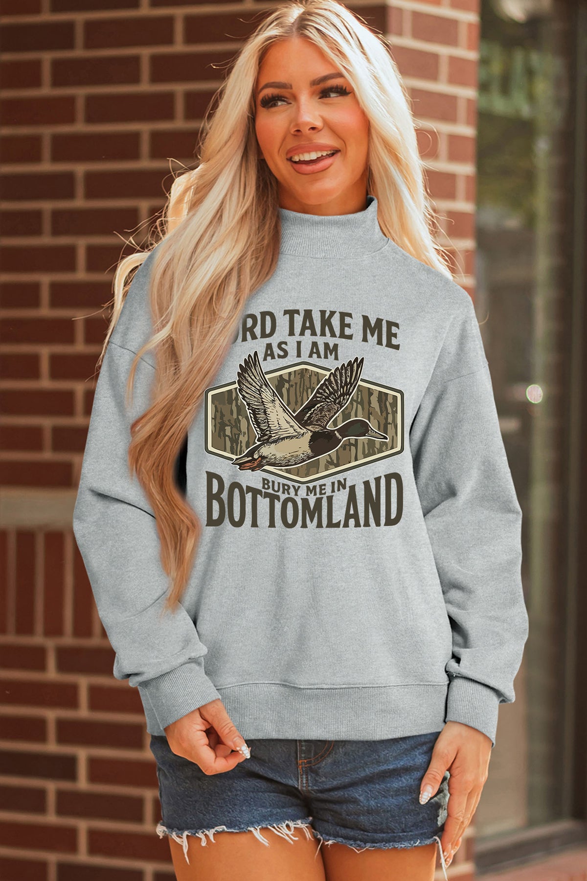 Southern Shore Bury Me in Bottomland Mock Neck Sweatshirt
