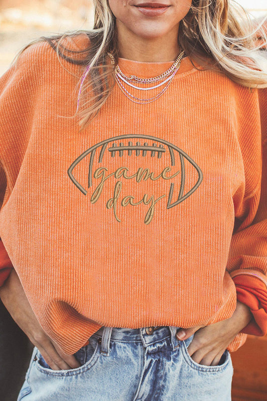 Southern Shore Game Day Embroidered Corduroy Sweatshirt
