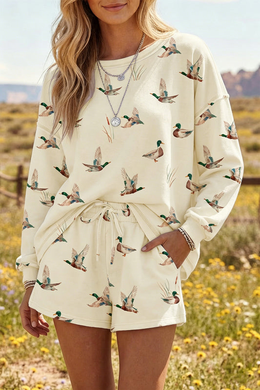 Southern Shore Mallard Print Shorts Set