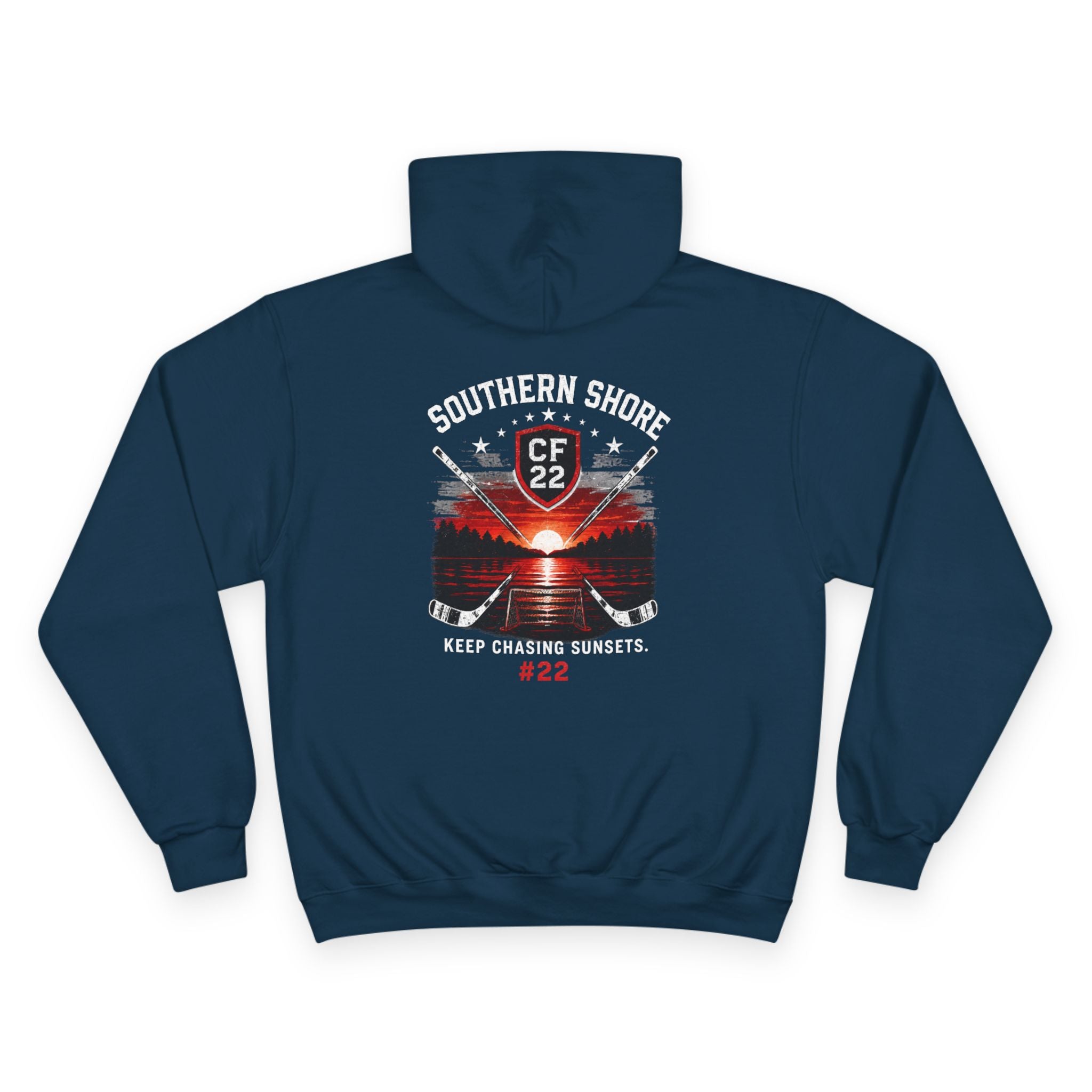 Southern Shore Hoodie – "Keep Chasing Sunsets" Champion Pullover