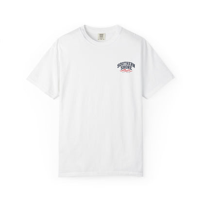 Dock-Blocking Tee — "No One Likes a Dock Blocker" Sunset Marina T-Shirt