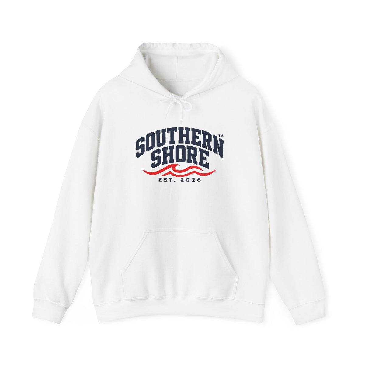 Southern Shore Hoodie — Coastal Vintage Logo Pullover (Est. 2026)