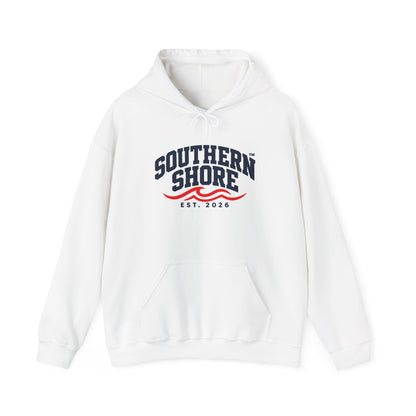 Southern Shore Hoodie — Coastal Vintage Logo Pullover (Est. 2026)