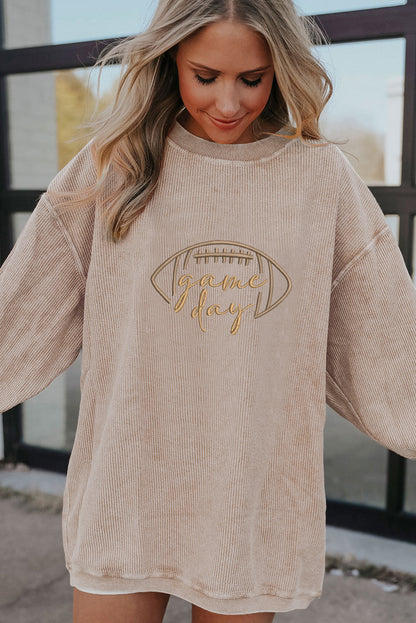 Southern Shore Game Day Embroidered Corduroy Sweatshirt