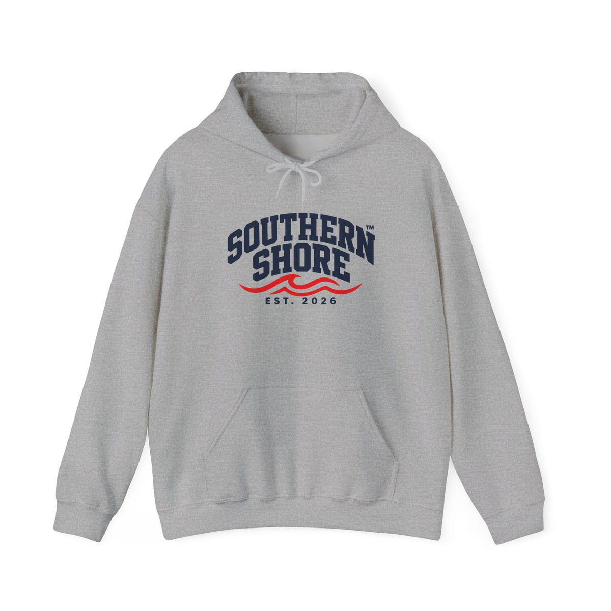 Southern Shore Hoodie — Coastal Vintage Logo Pullover (Est. 2026)
