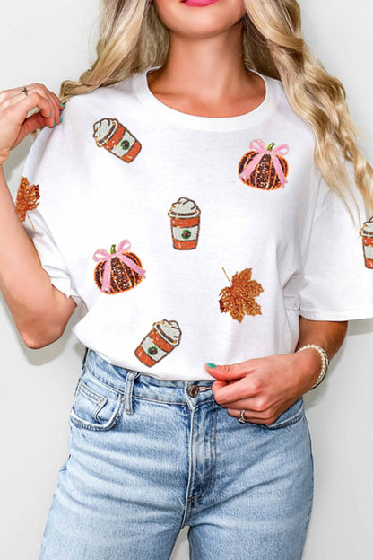 Southern Shore Sequin Pumpkin Graphic Tee