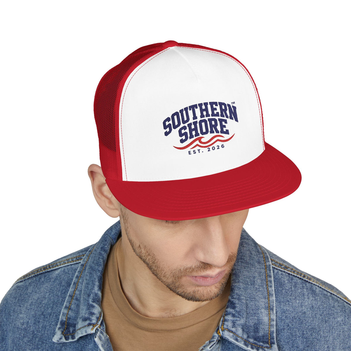 Southern Shore Trucker Hat – Est. 2026 Nautical Embroidered Cap