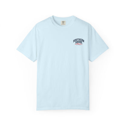 Dock-Blocking Tee — "No One Likes a Dock Blocker" Sunset Marina T-Shirt