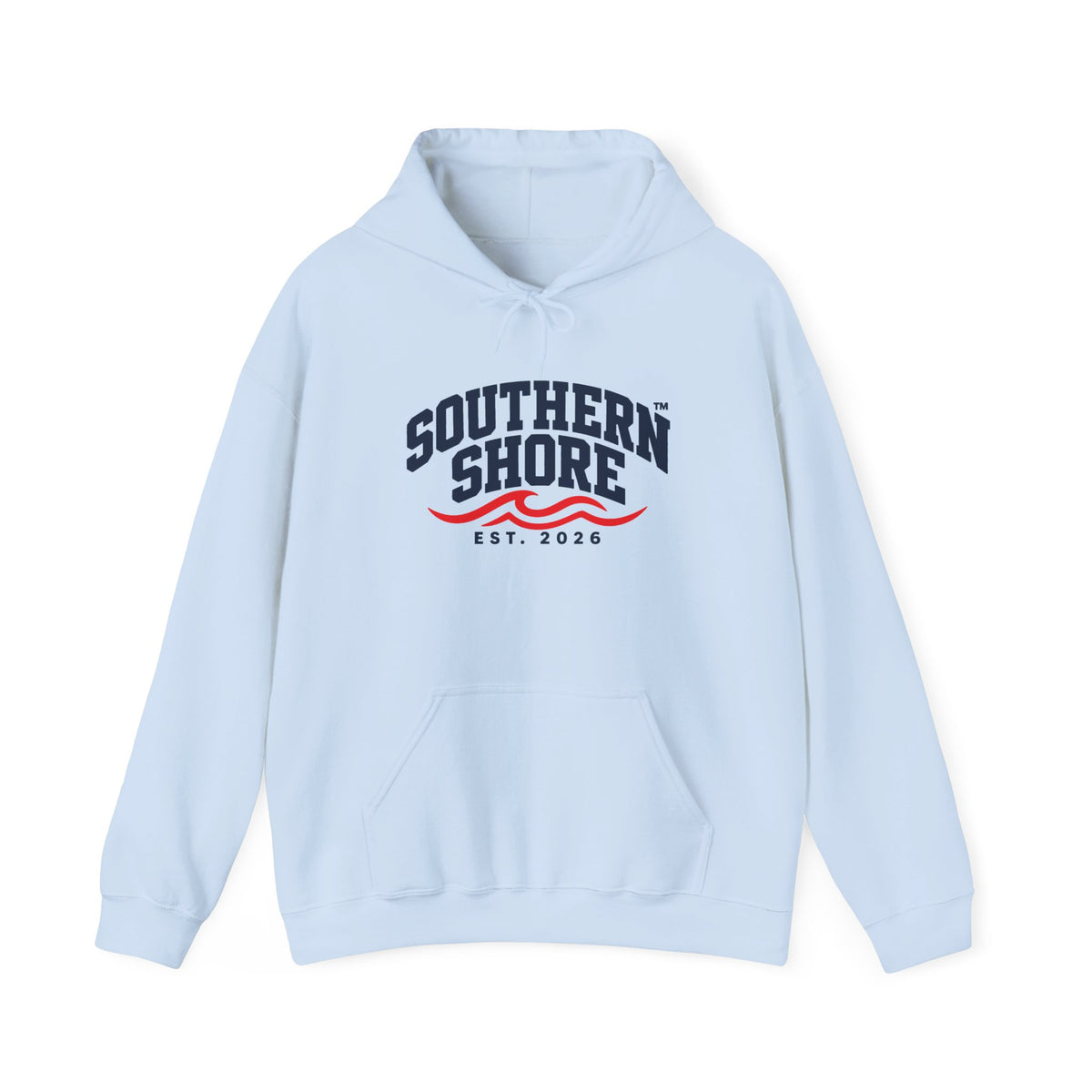 Southern Shore Hoodie — Coastal Vintage Logo Pullover (Est. 2026)