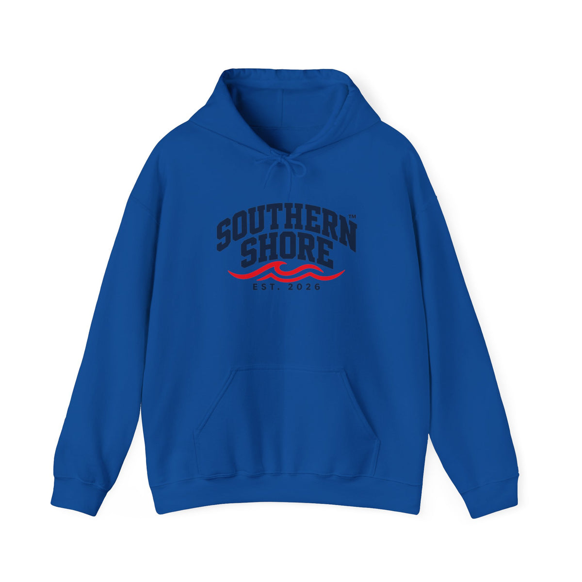 Southern Shore Hoodie — Coastal Vintage Logo Pullover (Est. 2026)
