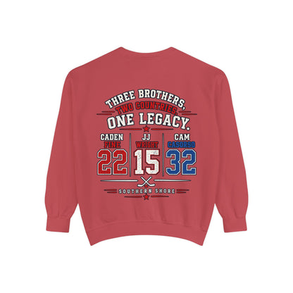 Three Brothers One Legacy Sweatshirt — Personalized Sports Name & Number Crewneck