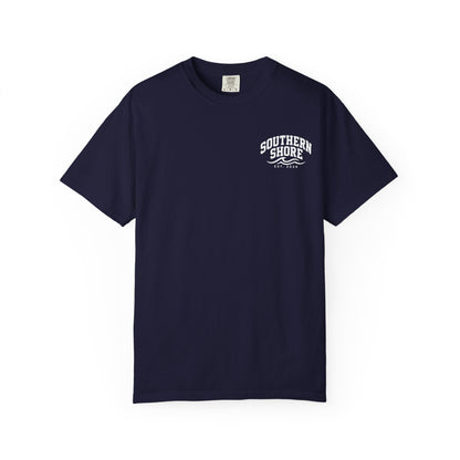 Dock-Blocking Tee — "No One Likes a Dock Blocker" Sunset Marina T-Shirt