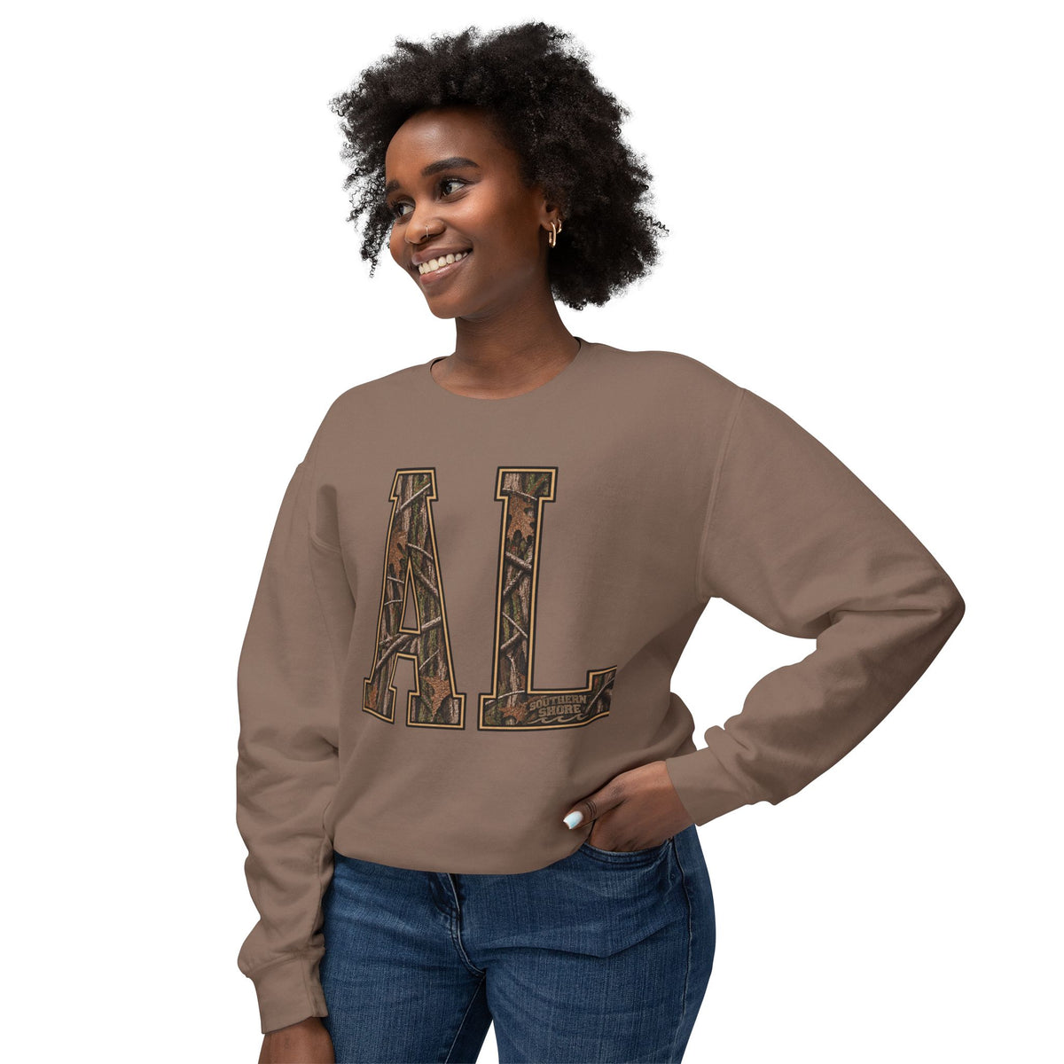 AL Camo Letter Crewneck Sweatshirt