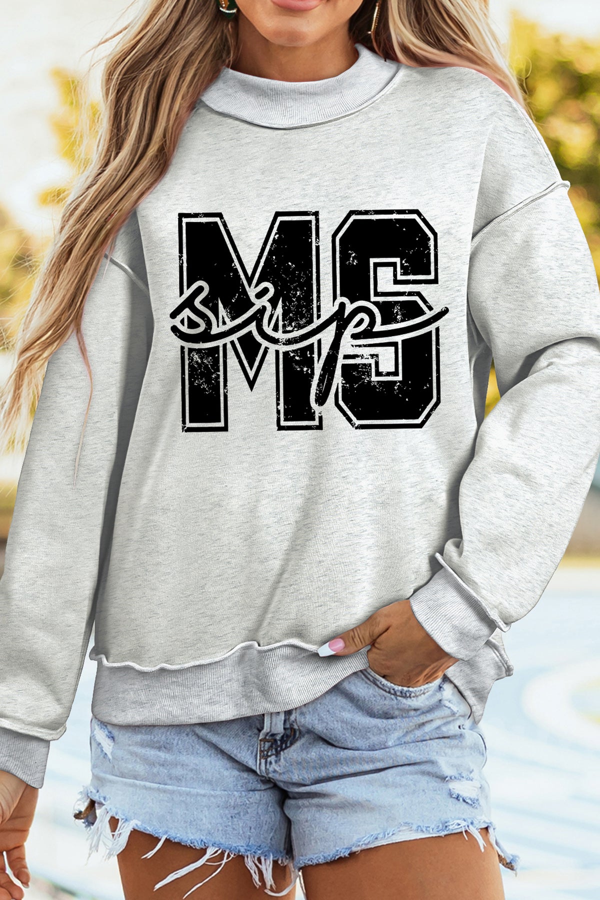 Southern Shore MS/ MISSISSIPPI Double Side Printed Mock Neck Reversible Sweatshirt