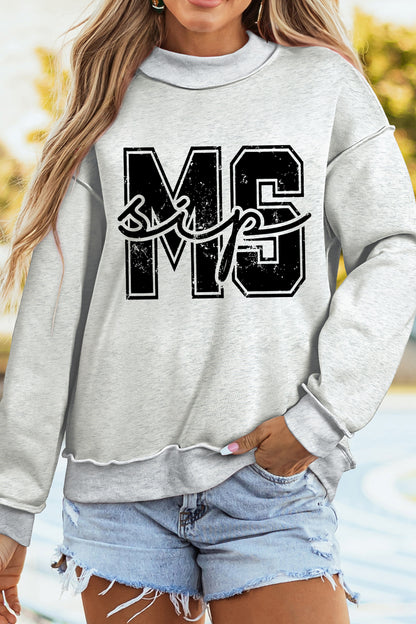 Southern Shore MS/ MISSISSIPPI Double Side Printed Mock Neck Reversible Sweatshirt