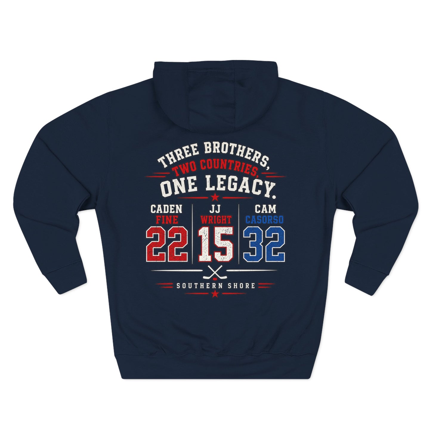 Three Brothers One Legacy Hoodie — Personalized Sports Number Back Graphic