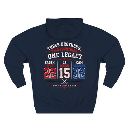 Three Brothers One Legacy Hoodie — Personalized Sports Number Back Graphic