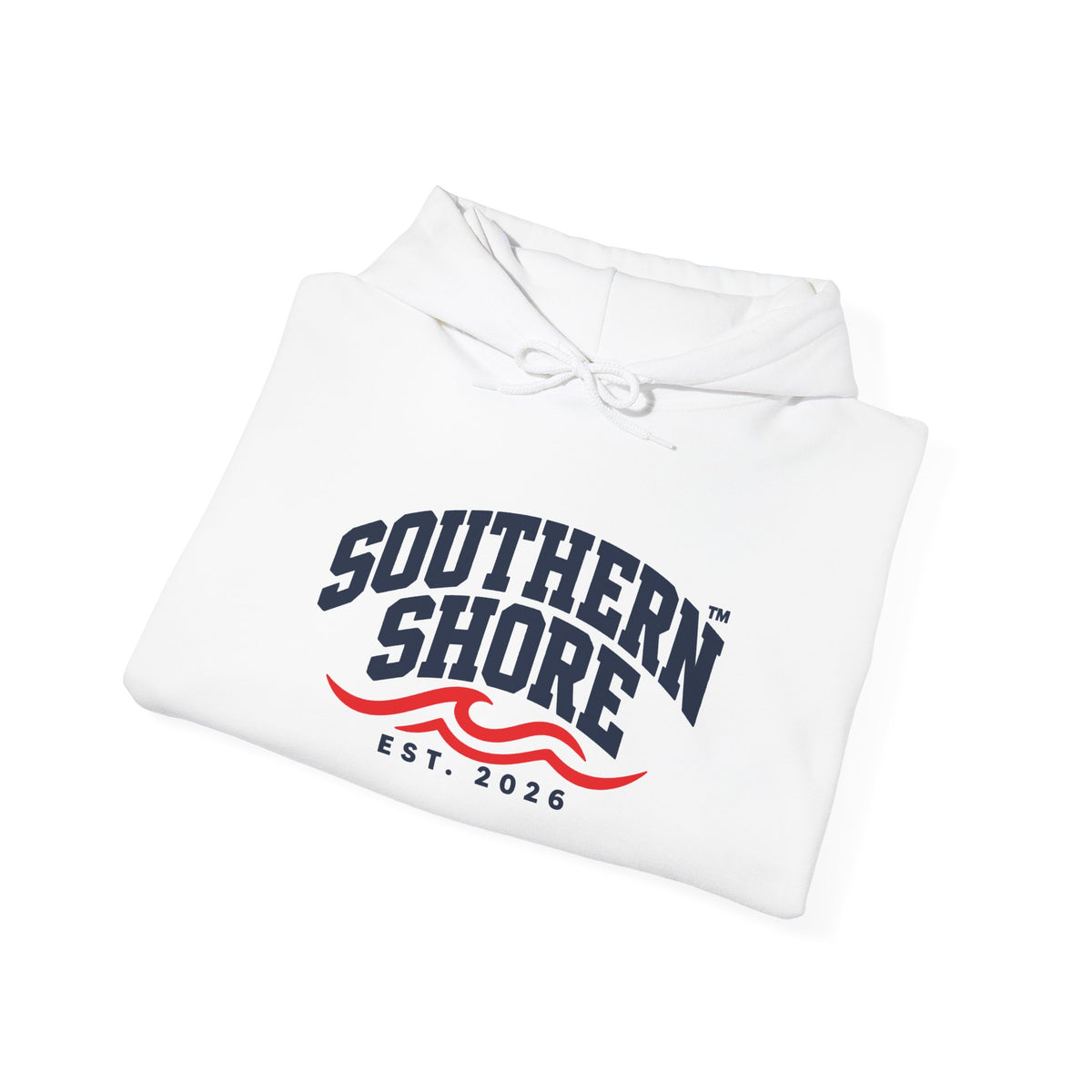 Southern Shore Hoodie — Coastal Vintage Logo Pullover (Est. 2026)