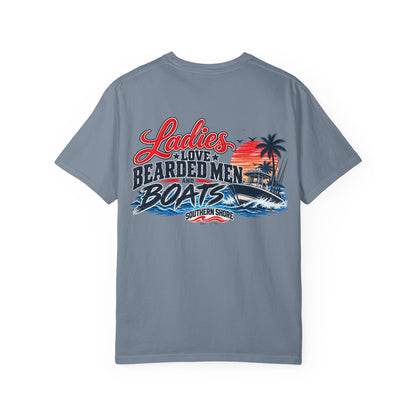 Ladies Love Bearded Men and Boats T-Shirt — Southern Shore Beach Tee