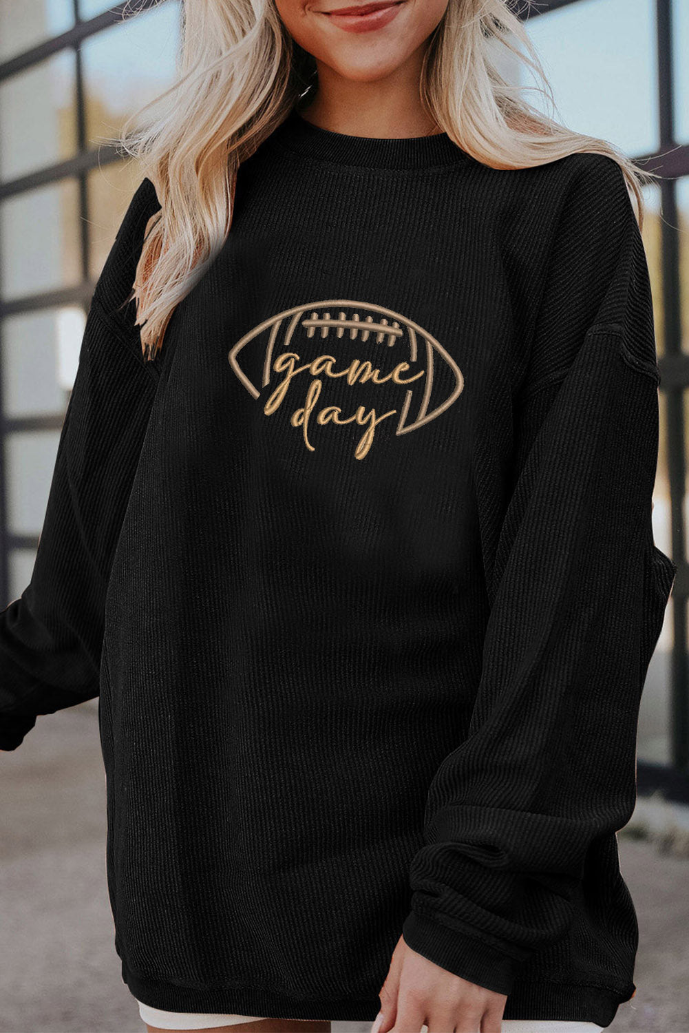 Southern Shore Game Day Embroidered Corduroy Sweatshirt