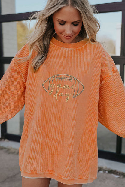 Southern Shore Game Day Embroidered Corduroy Sweatshirt
