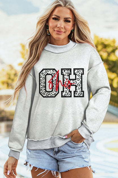 Southern Shore OH/OHIO Double Side Printed Mock Neck Reversible Sweatshirt