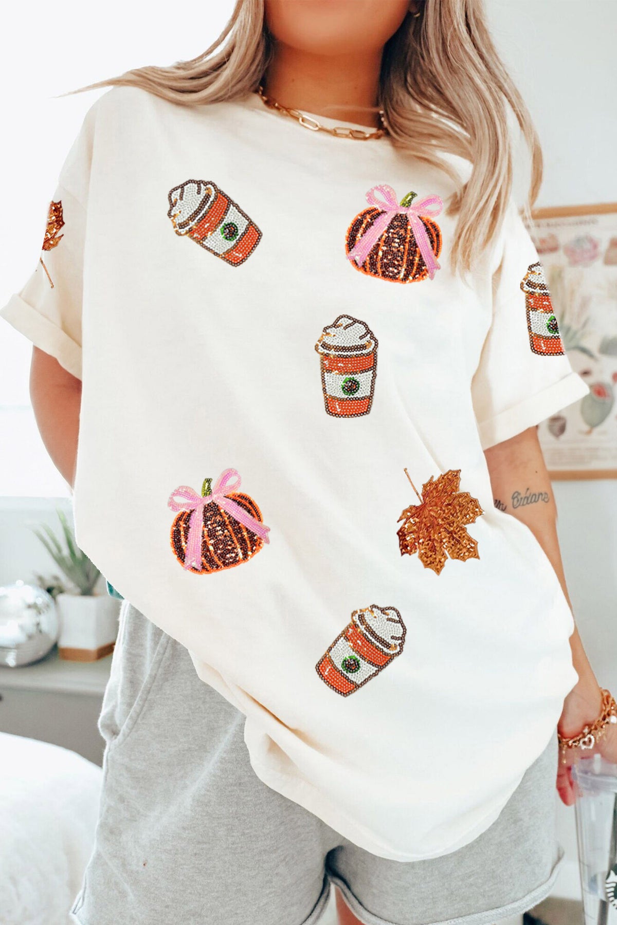 Southern Shore Sequin Pumpkin Graphic Tee