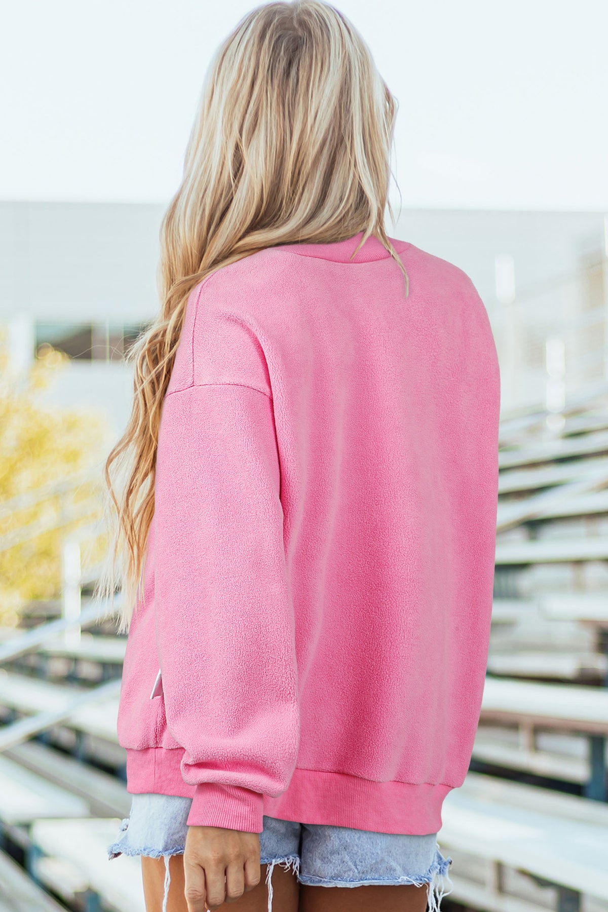 Southern Shore  Pink AL/Alabama Mock Neck Reversible Sweatshirt