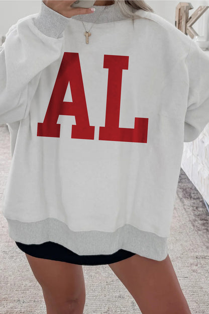 Southern Shore  AL/Alabama MS/Mississippi Reversible Printed Ribbed Patchwork Mock Neck Sweatshirt